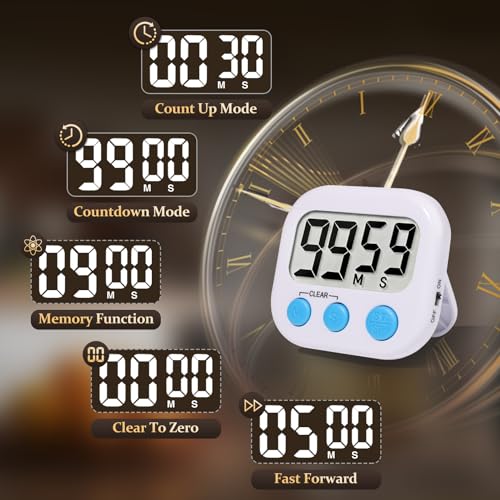 24 Pack Digital Kitchen Timer Small Classroom Timers for Kids Teachers (Blue&white)