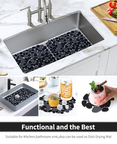 Pebble Sink Mat for Stainless Steel (Black)