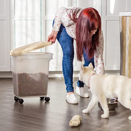 Dog Food Storage Container (22 lbs / Almond)