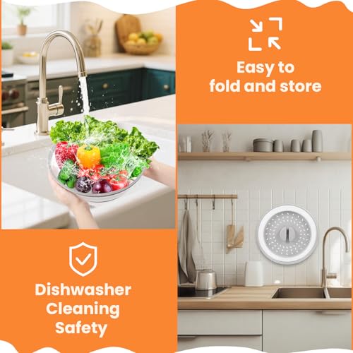 Large Collapsible Microwave Cover for Food (Light Grey)