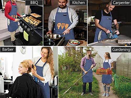 Aprons for Men (Dark Blue - 5 Pockets - Pack of 1 / Heavy Apron)