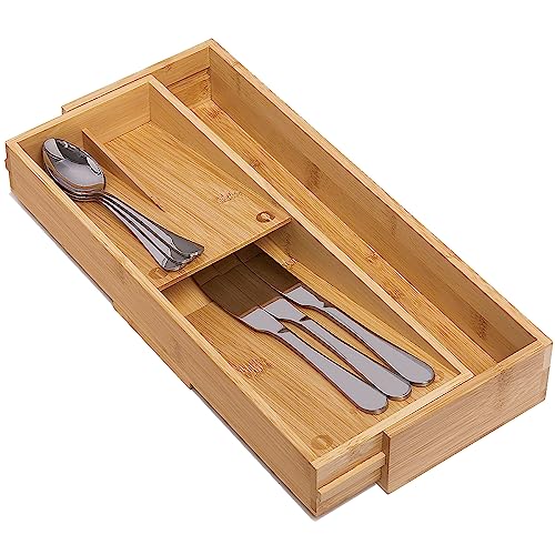 Bamboo Kitchen Drawer Organizer (L)