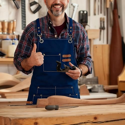 Canvas Work Apron (Blue)