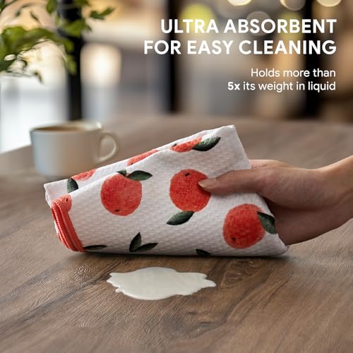 Waffle Kitchen Towel Set of 2 (Peachy Leaves)