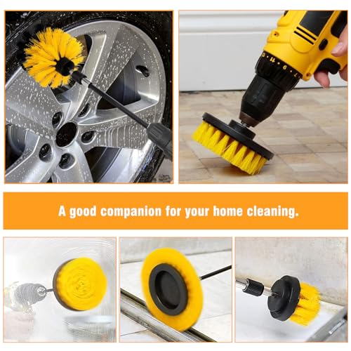 8 Pcs Drill Brush Attachment Set (Yellow)