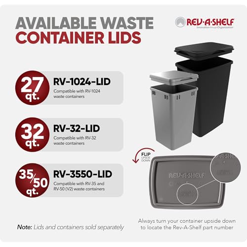 Double Pullout Garbage Trash Cans for Kitchen Cabinets (2 Pack / Black)