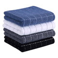 100% Cotton Terry Kitchen Towels (Navy+white+grey+black / 13 X 28 - 4 Pack)