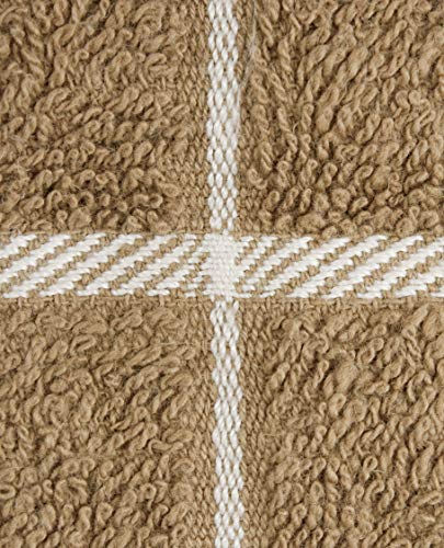 Terry Check Dish Cloth Set (Mocha Brown / 6-Pack - Dish Cloths)