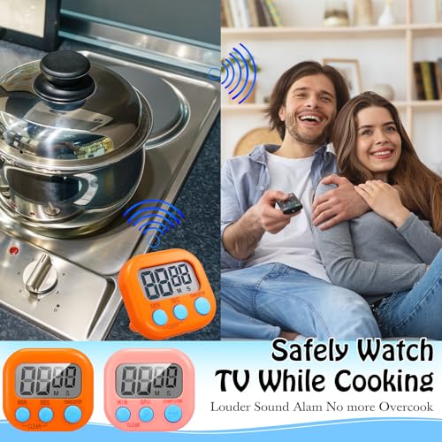 50 Pieces Digital Kitchen Timer Bulk (Pink, Orange)
