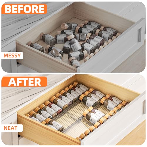Clear Spice Drawer Organizer (Clear / 8 Packs)