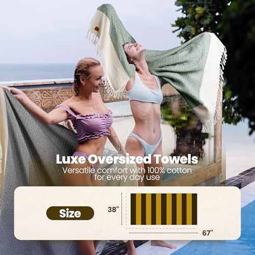 Gold CASE Turkish Beach Towel Set of 4 (Beige / 67x38"-Aphrodite)