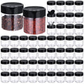 50 Pack 4.7 oz Plastic Spice Jars with Black Cap Empty Clear Plastic Spice Bottle Containers Reusable Seasoning Jars with Shaker Lids for Kitchen Storing and Dispensing Salt Powders (4.7 oz)