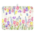 Spring Floral Dish Drying Mat for Kitchen Counter Easter Tulip Lavender Flower Microfiber Dish Drainer Mat Rustic Farmhouse Absorbent Washable Drying Pad Extra Large 18"x24" (Spring Summer Tulip / 24" x 18")