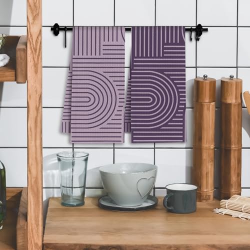 Abstract Boho Purple Kitchen Towels (Purple / Casual)