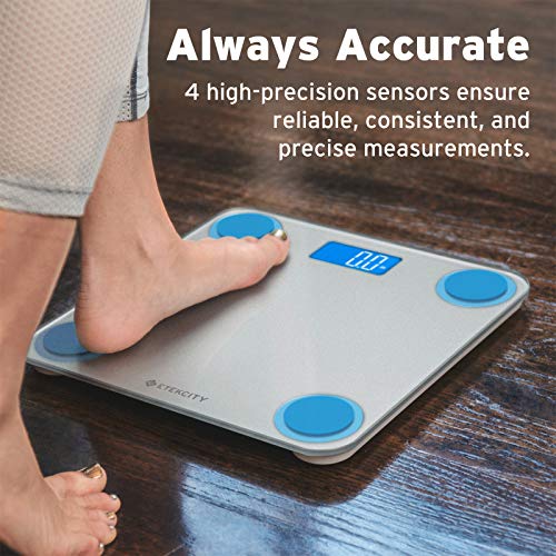 Digital Bathroom Scale for Body Weight (Light Grey / 11.8 x 11.8 inches)