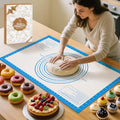 Silicone Pastry Mat for Dough Rolling (Blue / 28"L x 20"W)