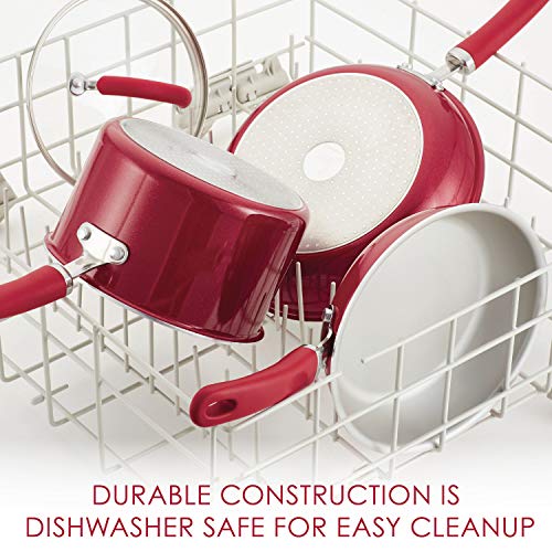 Create Delicious Aluminum Nonstick Steam Set (Red Shimmer / 3 Quarts)