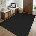 Black Washable 4x5 Entry Woven Area Rug (Black/Dark Grey / 4' x 5' (Rectangular))