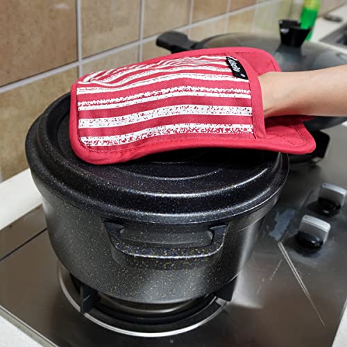 Silicone Pot Holders Set of 3 Heat Resistant & Non Slip Potholders (Red)