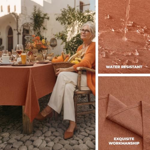 Fall Rectangle Tablecloth for Dining Table Burnt Orange (Burnt Orange / 84" x 60" (Rectangular))