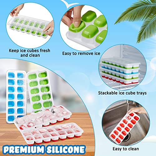 10 Pack Ice Cube Trays with Lids