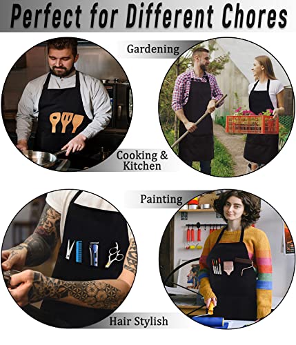 Work Aprons for Men (Black - 2 Pockets - Pack of 2 / Work Apron)