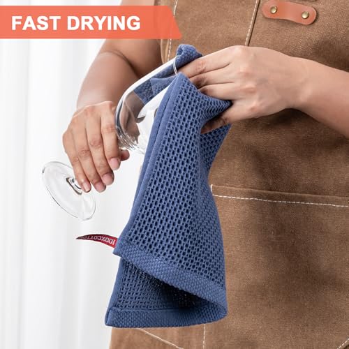 Kitchen Towels 6 (Navy Blue / 12 x 12 - 6 Pack)
