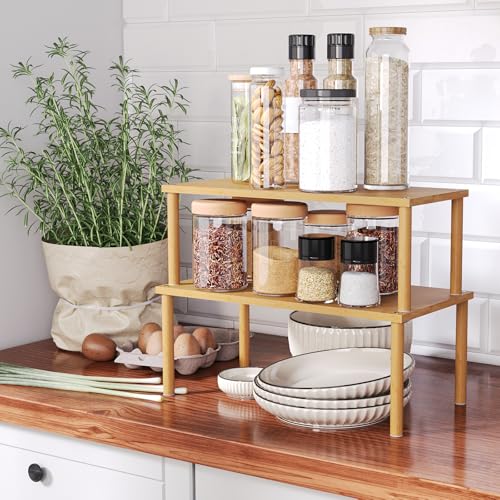 2 Pack Cabinet Organizer Shelf (15.8"W / Natural)