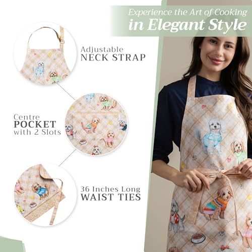 Aprons for women with Pocket 100% Cotton Pack of 1 (129 - Let’s Play)