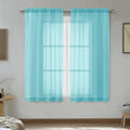 Aqua Sheer Curtains 54 Inches Long 2 Panels (Aqua / 42"W x 54"L (Pack of 2))