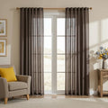 French Door Curtains for Closet Doorways (50"W x 72"L (Pack of 2) / Dark Brown)