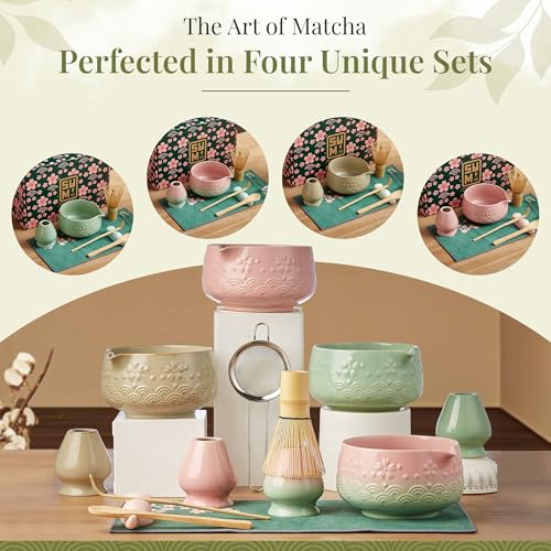 Matcha Whisk Set 9pcs (Mottled Green)
