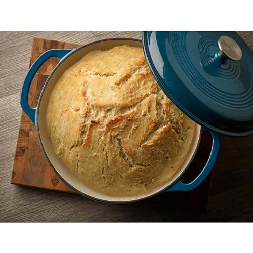 Enameled Cast Iron Round Dutch Oven (Turquoise)