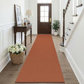 Orange Runners Rugs for Hallway 2.5'x10' (Burnt Orange/Tan / 2'8" x 10' (Runner))