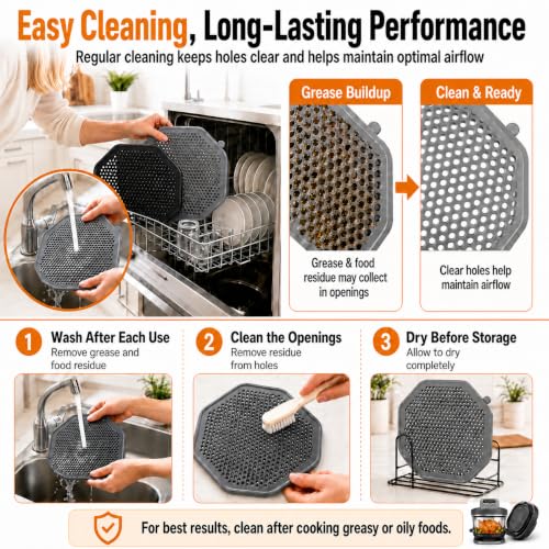 2 PCS Silicone Splatter Shields for Ninja Crispi Pro AS101CY &BlackGrey (Black&grey)