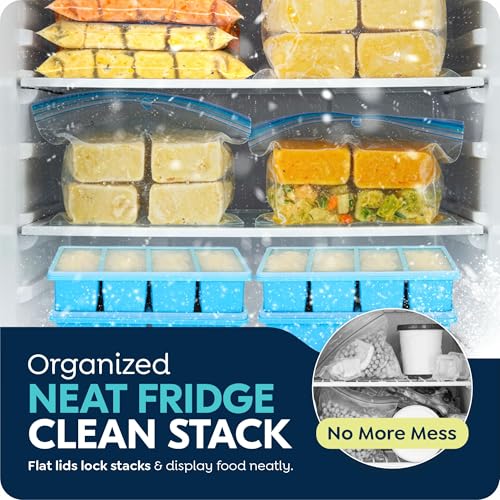 1 cup Silicone Freezer Trays with Lids (Blue)