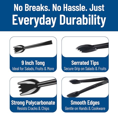 CFS Carly Salad Tong (9" Salad Tong / 1 Pack / Black)