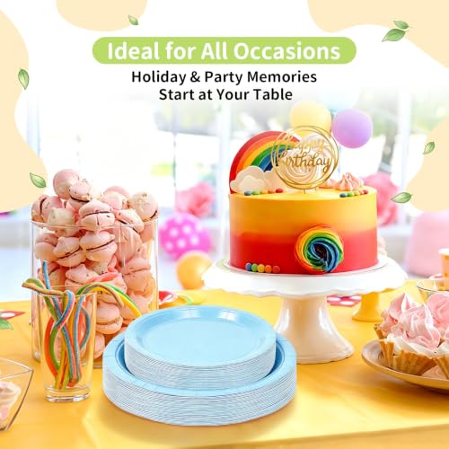 Light Blue Paper Plates (Light Blue / 50 Count (25-9" & 25-7"))