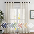 Natural Linen Sheer Curtains 120 inches Long (52"W x 120"L (Pack of 2) / Natural)