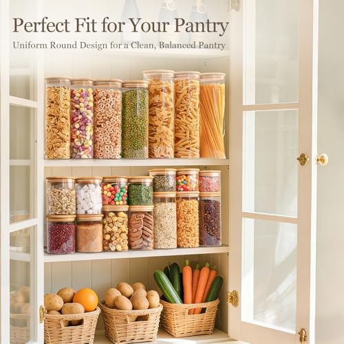 Glass Storage Containers with Lids (0.6 Qt x 2 / 1 Qt x 2 / 1.5 Qt x 2)