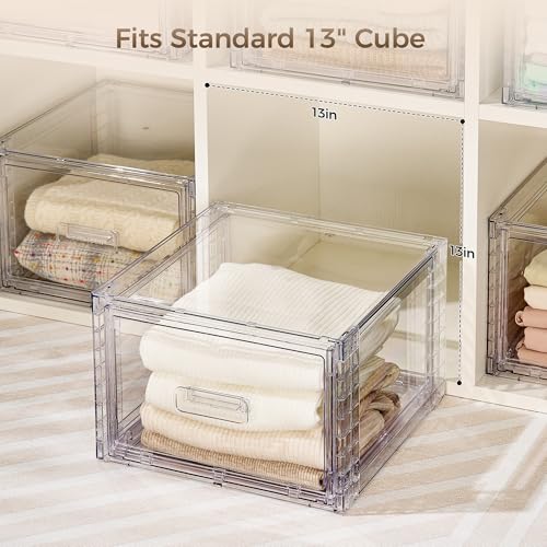2 Pack Clear Stackable Storage Drawers 15QT (Medium)