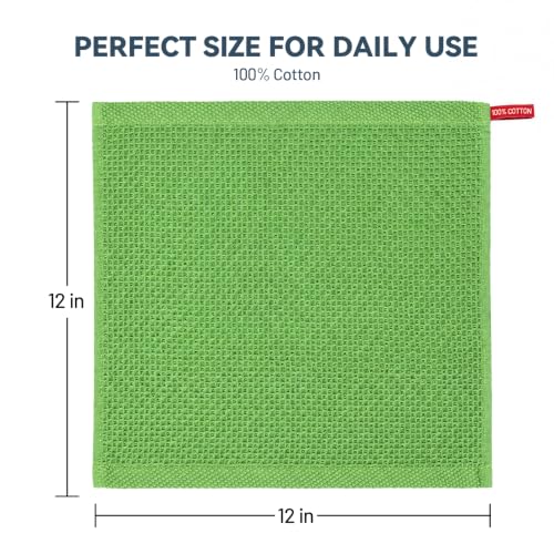 6 Pack Kitchen Dishcloths 100% Cotton (Dark Blue / 12"x12" - 6 pcs)