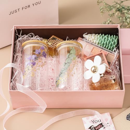 1 Pack Glass Cups with Bamboo Lids and Straws 16 oz