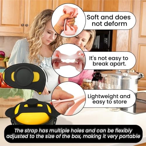 Silicone Lid Lock Strap for Crockpot Slow Cooker (Black)