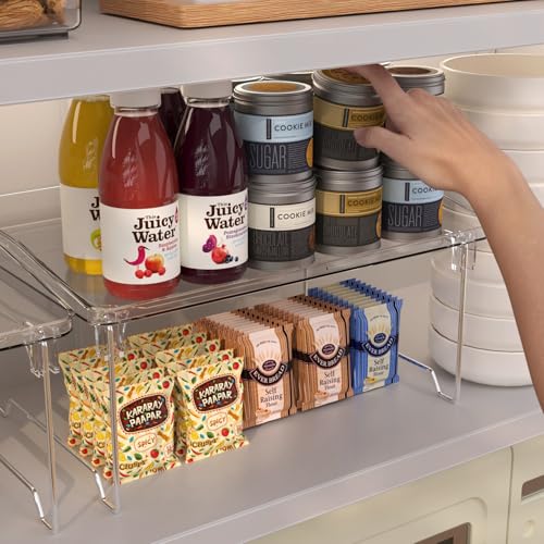 2 Pcs Cabinet Organizer Shelf (clear / 2 pack)