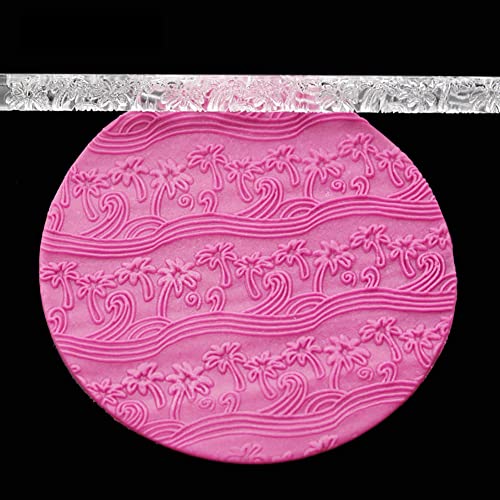 Acrylic Rolling Pin with 28 Patterns (52012 Coconut Tree Beach)