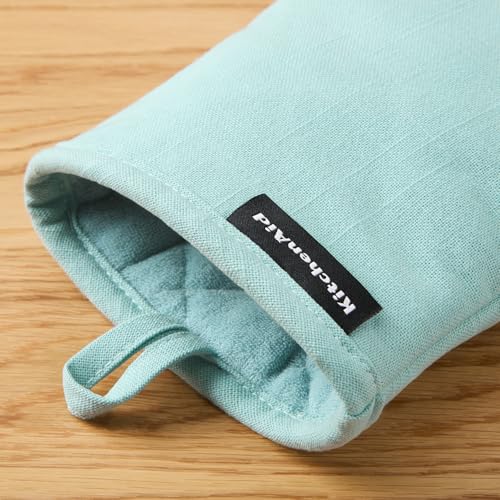 Gourmet Series Gridlines Mini Oven Mitts 2 (Mineral Water Aqua)