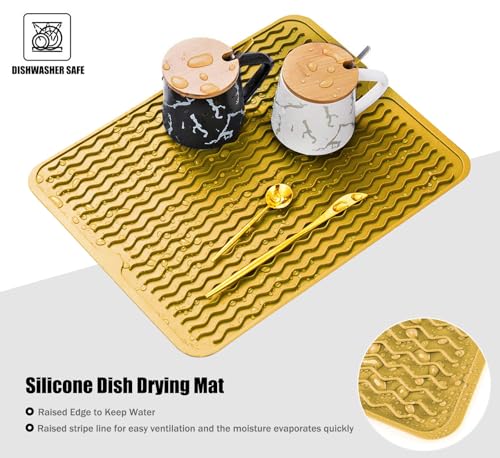 Silicone Dish Drying Mat (Yellow / 14" x 11")