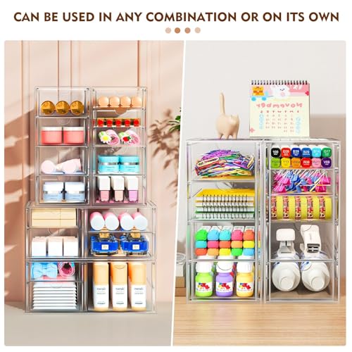 22 Drawer Acrylic Storage & Makeup Organizer for Desk (22 Drawers)