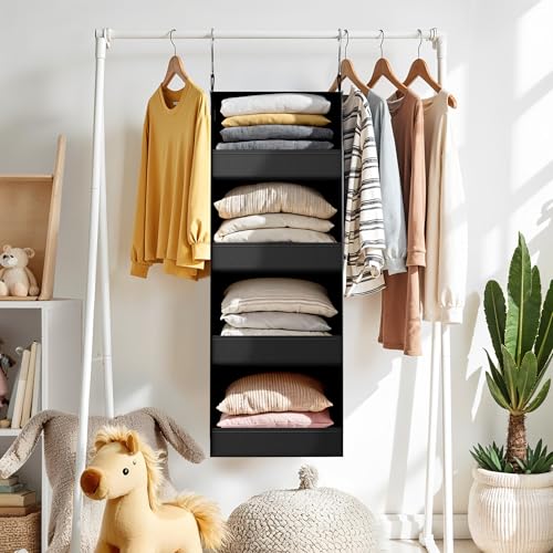 4 Shelf Hanging Organizer (4-shelf Black / 1-Pack)